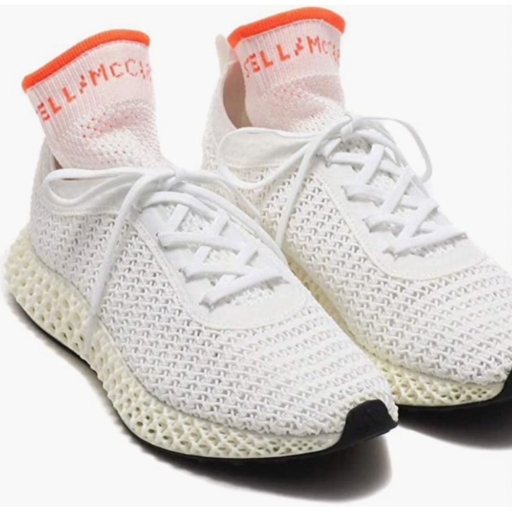 Adidas X Stella McCartney AlphaEdge 4D in White/Orange - size 8